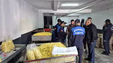 Gaziantep Şahinbey'de 600 Kilogram Hijyen Kurallarına Aykırı Patates Cipsi Ele Geçirildi