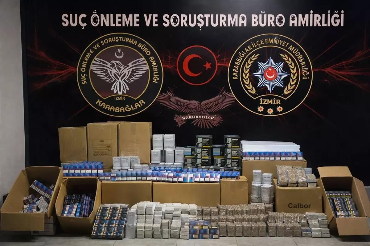 İzmir Karabağlar’da Büyük Kaçakçılık Operasyonu: 500 Bin Makaron ve Uyuşturucu Ele Geçirildi