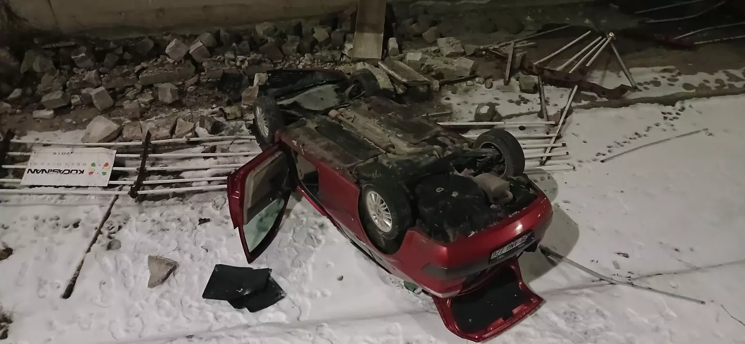 Kayseri'de Kaza: Otomobil Sulama Kanalına Düştü ve Sürücü Yaralandı