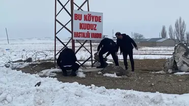 Kömürlü köyündeki karantina uygulaması