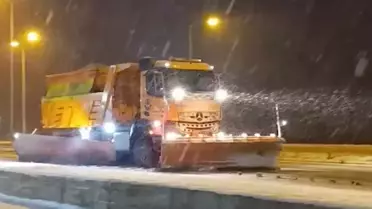 Erzincan kar yağışı ana yol görüntüsü