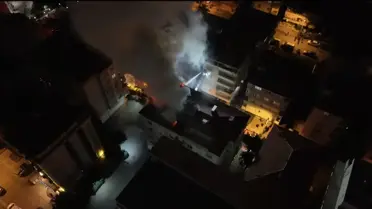 İtfaiye araçları yangına müdahale ederken