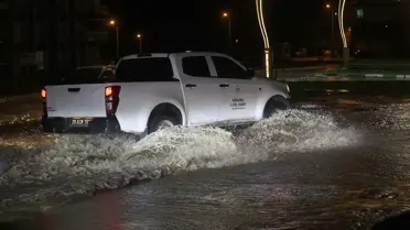 Şiddetli sağanak yağışın Kırklareli sokaklarına etkisi