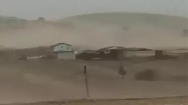 Konya’da fırtına sonrası hasar görmüş binalar