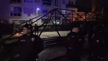 Söküm alanındaki metal konstrüksiyonun görüntüsü