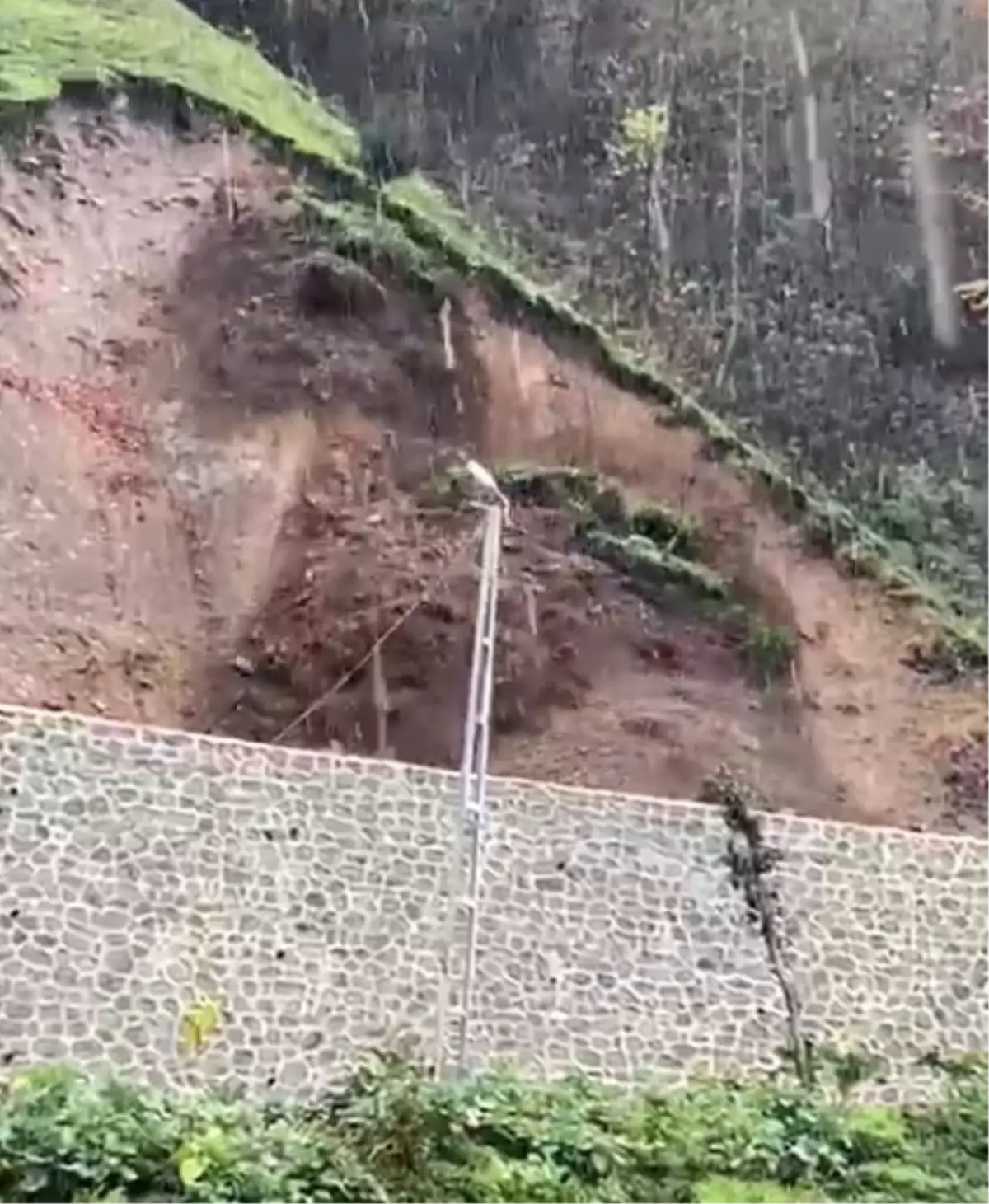 Ardeşen Çay Bahçesinde Şiddetli Yağış Sonrası Heyelan Görüntüsü Kamerada