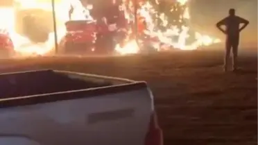 Ereğli'de fırtına sonucu çıkan yangının görüntüsü