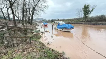 Bartın Irmağı'nda taşkın görüntüsü