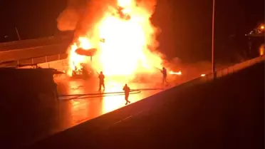 TAG Otoyolu'nda yangın anı