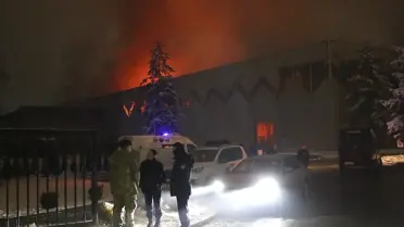 Yakova fabrikasından yangın görüntüsü