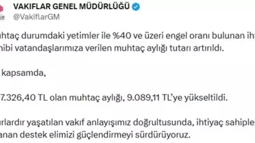 Muhtaç aylığı zamının resmi duyurusu