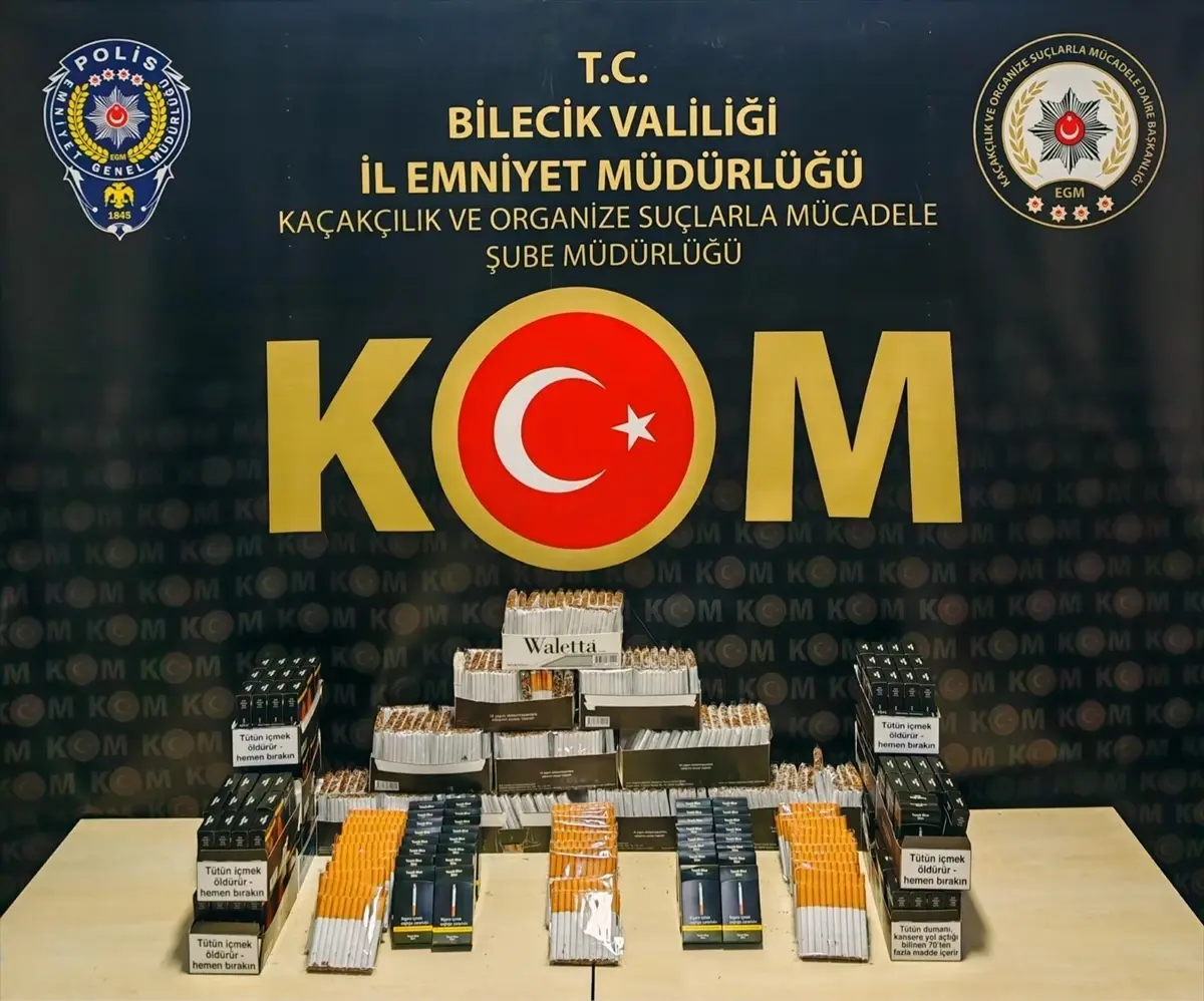 Bilecik’te Kaçakçılık Operasyonu: 2 Şüpheli Gözaltında, 7.960 Dolar Değerinde Makaron Ele Geçirildi