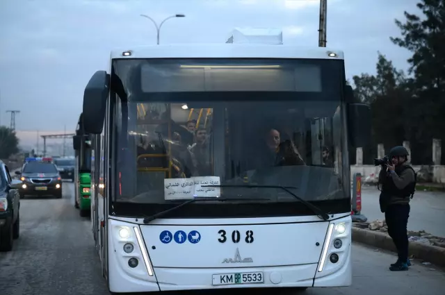 Otobüsle hareket anı