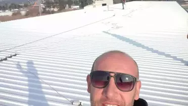 Çatıda düşen işçinin fotoğrafı