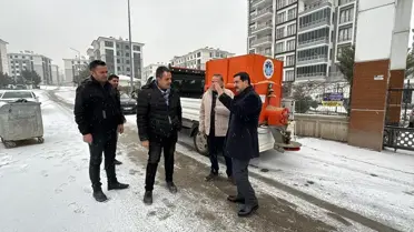 Battalgazi sokaklarında kar temizleme çalışması