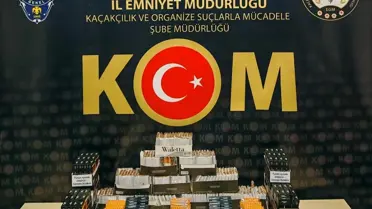 Operasyon sırasında ele geçirilen makaron