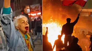 İran’da protesto yapan kalabalık