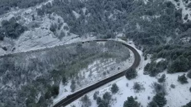 Demirci kar yağışı drone görüntüsü