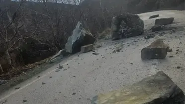 Heyelan sonrası yolun temizlenmiş hali