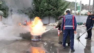 Yangın söndürme eğitimi uygulamalı bölüm