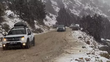 Sarıkamış'ta kar tabakası