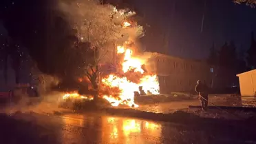 Şantiye alanındaki yangın sonrası durum