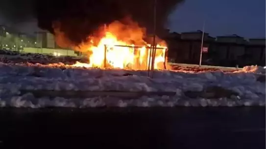 Yangın sonrası söndürülen trafo