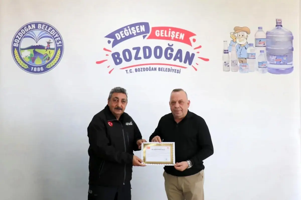 Aydın Valiliği, Bozdoğan Belediyesi'ne Orman Yangını Mücadele Başarısı İçin Teşekkür Belgesi Verdi