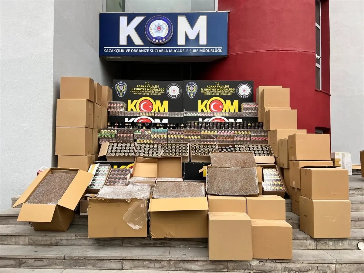Yüreğir'de Büyük Kaçak Tütün Operasyonu: 700 Bin Makaron ve 1.720 Paket Nargile Tütünü Ele Geçirildi