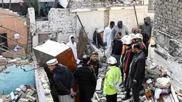 Patlama sonrası düğün salonunun enkazı