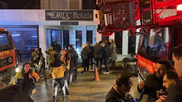 Yangın sonrası otel binasının dış görünüşü