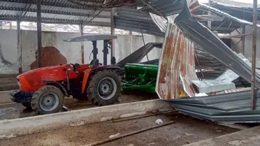 Mandıranın çöküşünün yakın görünümü