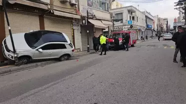 Kaza sonrası SUV aracın detaylı fotoğrafı