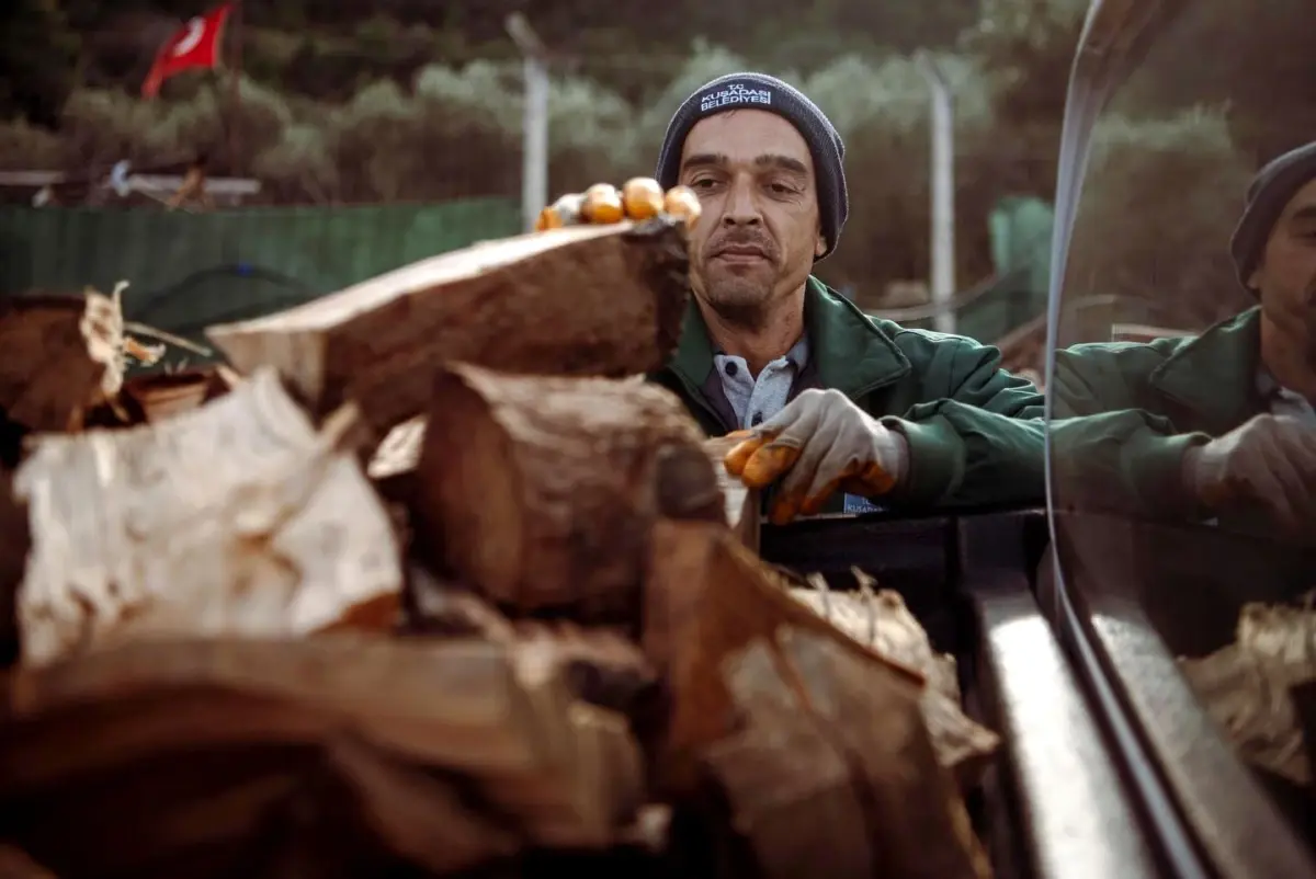 Kuşadası'nda Budama Atıkları Kışlık Odun Olarak İhtiyaç Sahiplerine Ulaşıyor