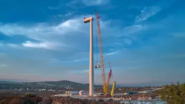 Yeni yerli rüzgar türbini detay görüntüsü