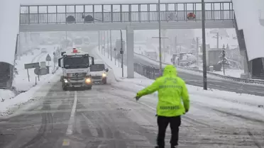 Bolu Dağı kar altında, D-100 yolu