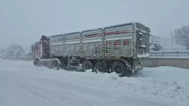 Erzincan‑Sivas karayolu üzerinde kar ve sis