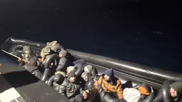 Seferihisar açıklarında yakalanan göçmenler