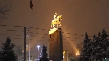 Kayseri’de yoğun kar yağışı manzarası