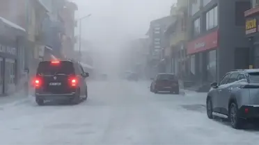 Drone ile çekilmiş Yeşilyurt kar manzarası