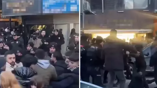 Kuyumcu dükkanının önündeki çatışma anı