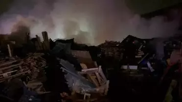 Yangın sonrası fabrika görüntüsü