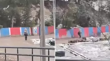 İstiklal Marşı okunan an ve kar altında saygı duruşu