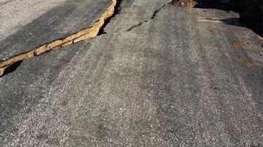 Silifke ilçesindeki heyelan görüntüsü