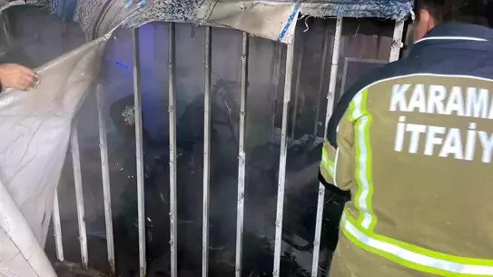 Yangın sonrası hasar görmüş elektrikli bisiklet