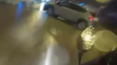 Kask kamerası kaydettiği motosiklet-cipe çarpma anı