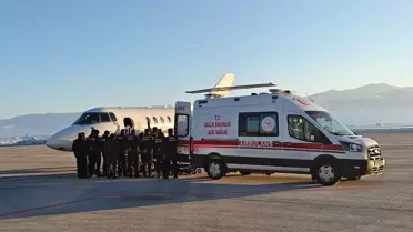 Uçak ambulansı Muş'tan kalkış anı