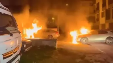 Yangın sonrası söndürülen araç ve çip