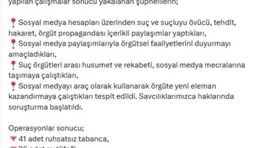 Operasyon kapsamında yakalanan şahısların fotoğrafı