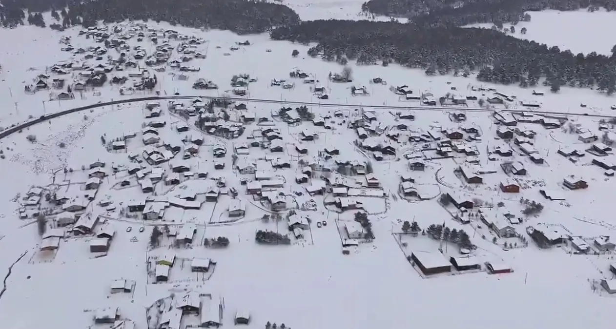 Bolu Aladağ’da Karla Örtülü Büyüleyici Manzaralar Drone ile Kaydedildi